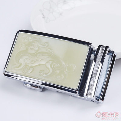 【峰元天然新疆青海料和田玉男款青海和田白玉貔貅皮帶扣玉石腰帶扣】 - 產品庫